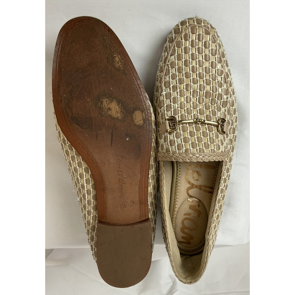 Sam Edelman Woven Raffia Horsebit Loafers – Natural/Tan – Women's 8.5 - Picture 3 of 4